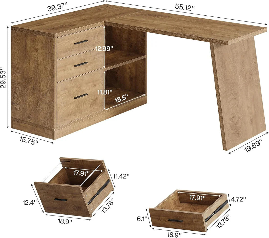 Corner Writing Desk,L-Shaped Office Desk,Computer Desk