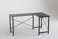 Black L-shaped desk - right side view
