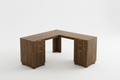 L-Shaped Walnut Desk Clean