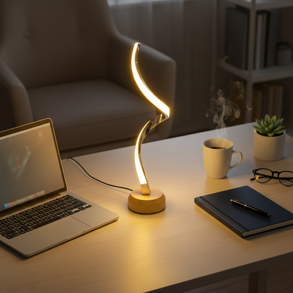Lamp on Desk Overhead