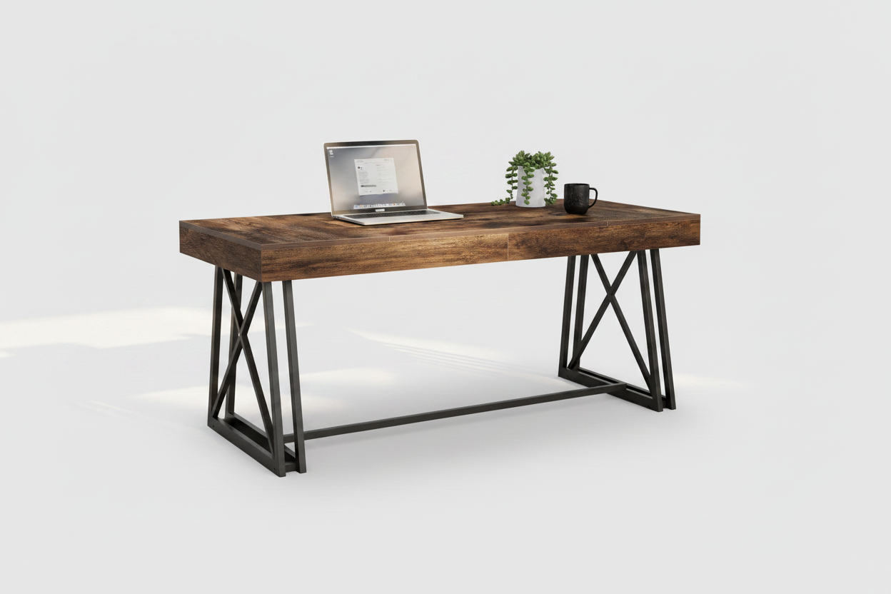 Vintage Executive Desk in Use