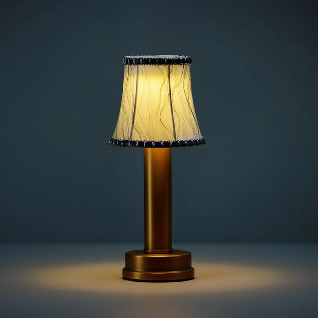 Vintage Table Lamp on Clean Background