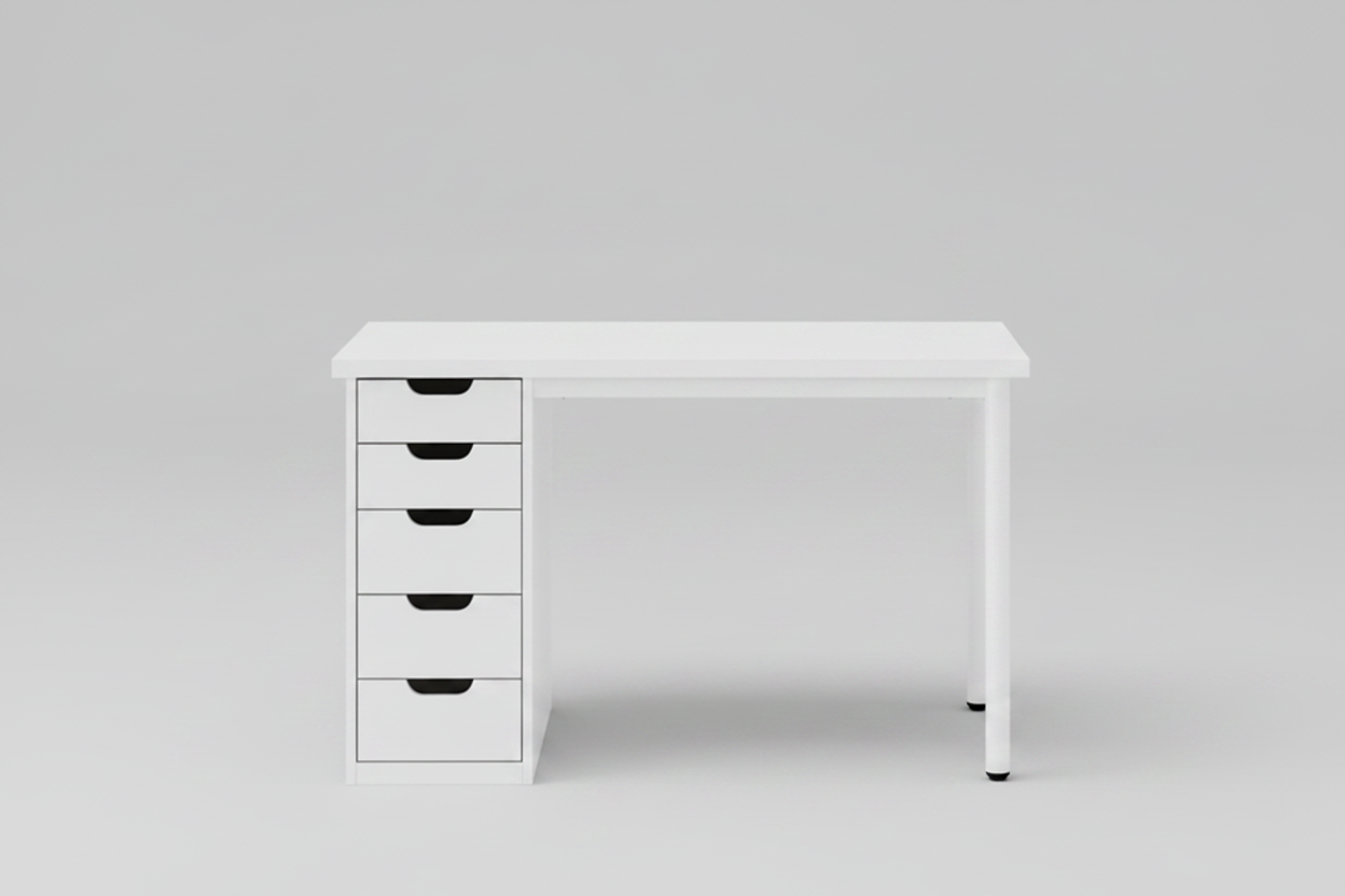 White Desk with Drawers