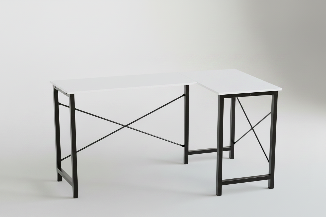 White L-Shaped Desk